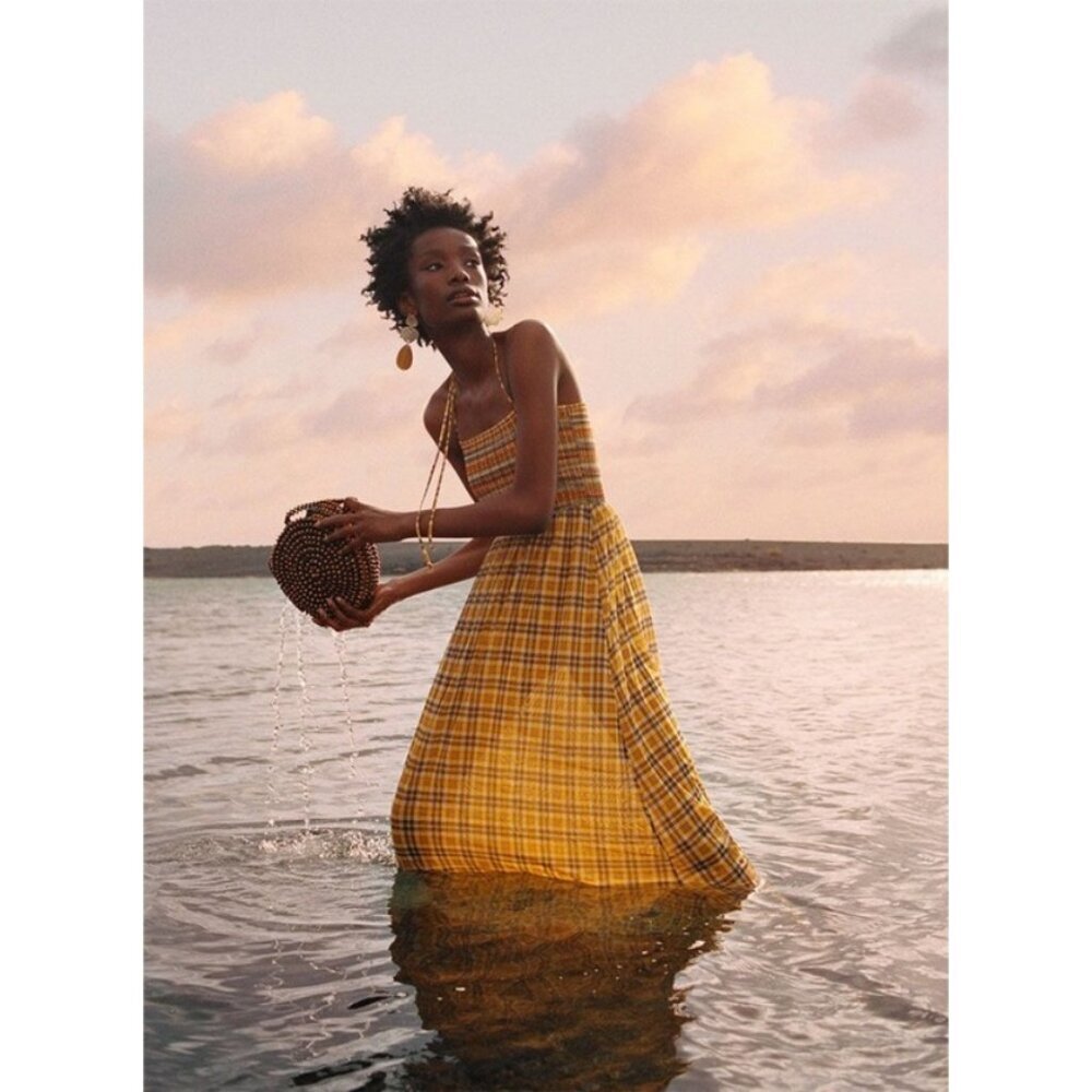 💕ZARA💕 Long Check Dress ~ Yellow Plaid Small